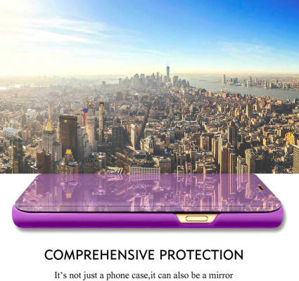   Калъф тефтер огледален CLEAR VIEW за Samsung Galaxy S22 5G S901 лилав 